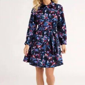 Free Assembly Women's Belted Cotton Mini Dress – Long Sleeves size S